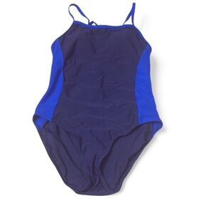 NWOT From Amazon Blue Back Cut Out One Piece Swimsuit Adjustable Straps Size M